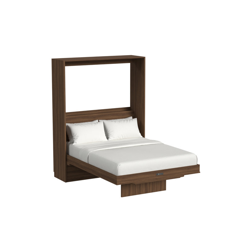 Studio Murphy Bed with Desk, Queen, Walnut