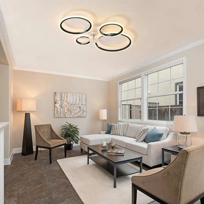 33 in. Smart Low Profile LED Ceiling Fan with Light, 3-Color, 6-Speed, Remote & APP Control, Flush Mount
