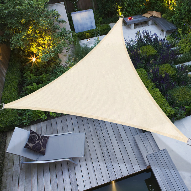 Toile d'ombrage triangulaire, Beige, 16 pi 5 po x 16 pi 5 po x 16 pi 5 po
