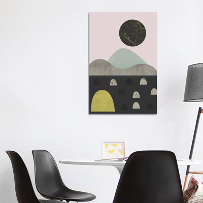 Stones and Moon 1 Piece Wrapped Canvas Painting