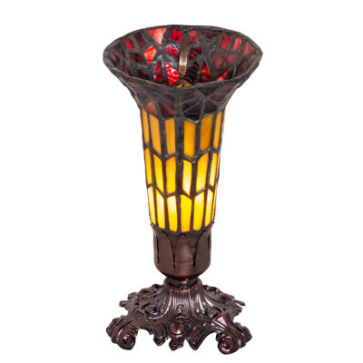 8" High Stained Glass Pond Lily Victorian Accent Lamp