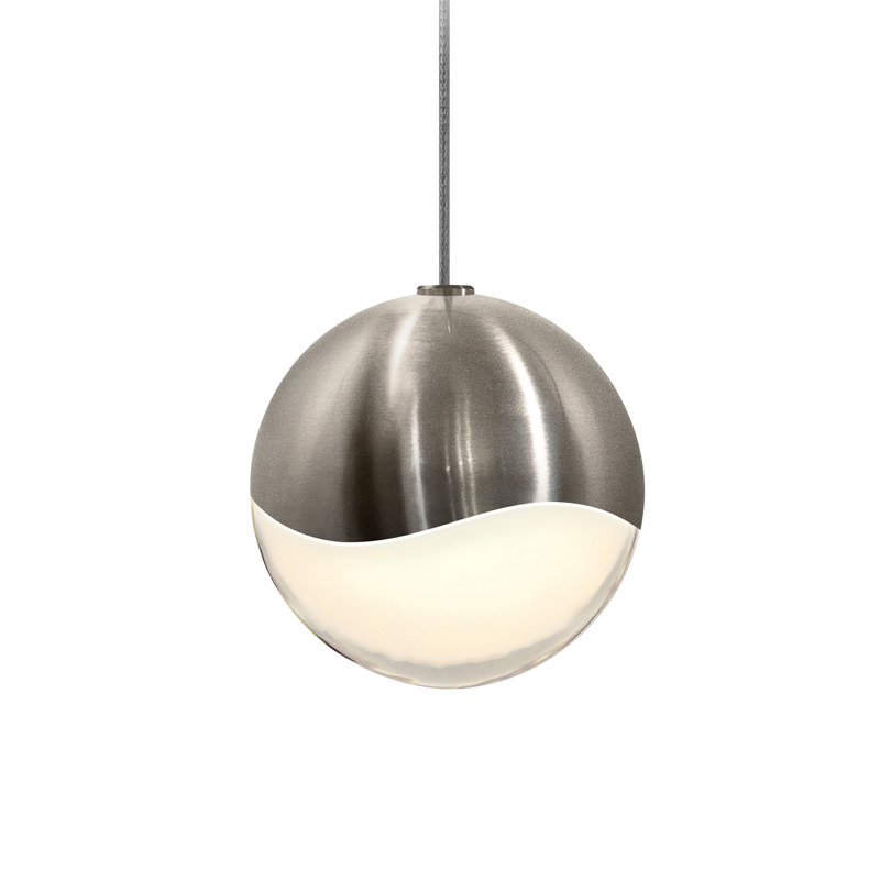 Grapes 1 - Light LED Single Pendant, 3.25" H x 3.25" W x 3.25" D, Satin Nickel, White