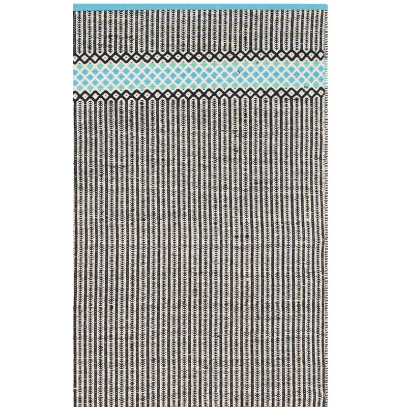 Annia Hand Woven Cotton Striped Rug, Runner 2'3" x 11'