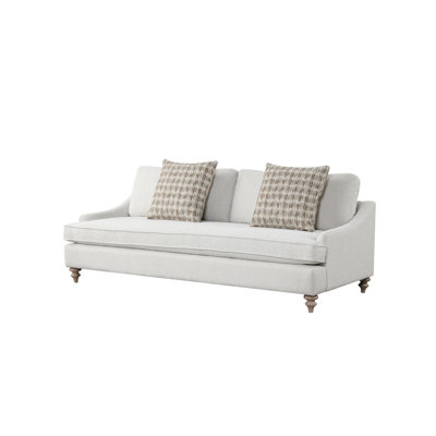 Haley Upholstered Sofa with Pillows, White