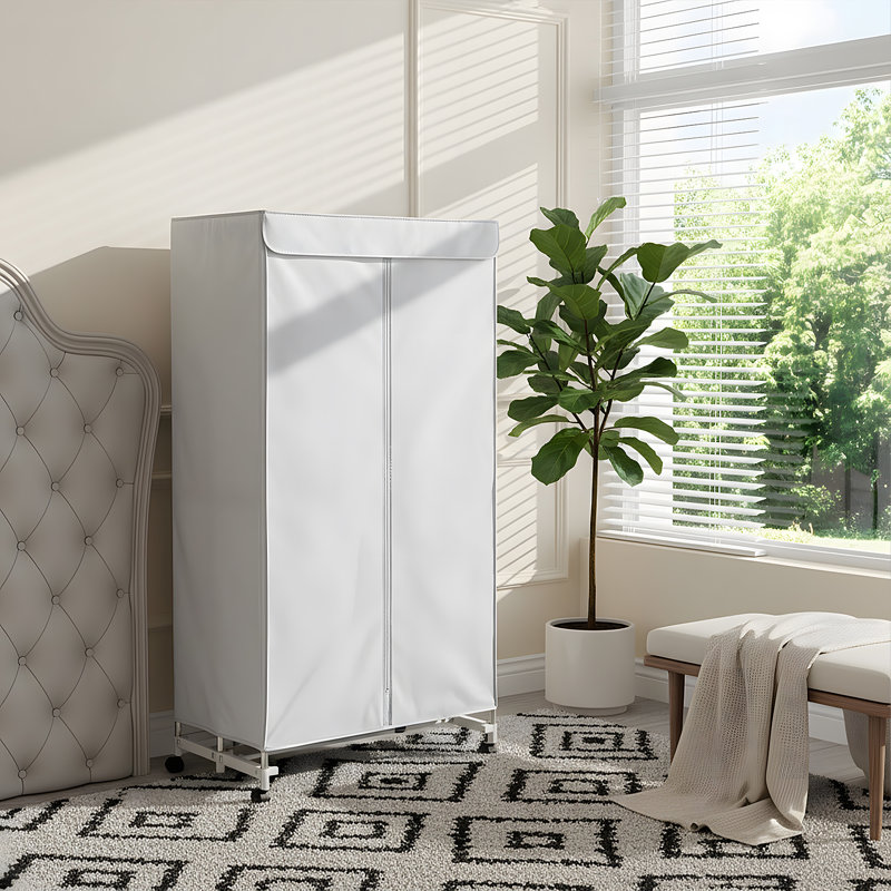 Fabric, Stainless Steel Foldable X-Frame Drying Rack, White