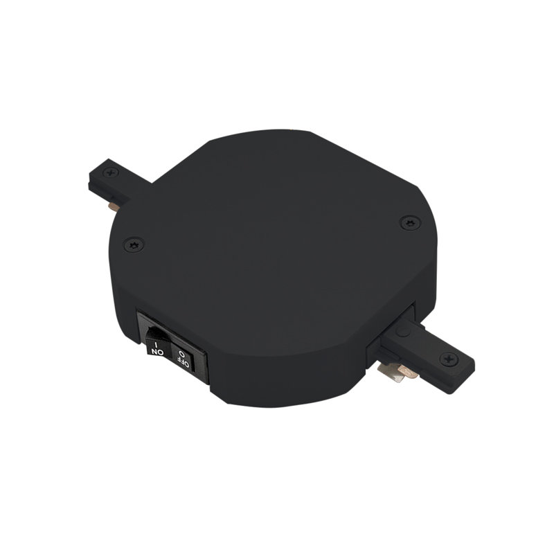 Track Current Limiter I Connector with 2 Breakers for Single Circuit H Track, 10.0A, Black