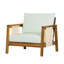 Fauteuil club d'extérieur, structure en bois d'acacia avec accents textilène, coussin hydrofuge pour patio / cour arrière / terrasse