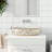vidaXL Countertop Basin White and Gold Oval 23.2x15.7x5.9" Ceramic