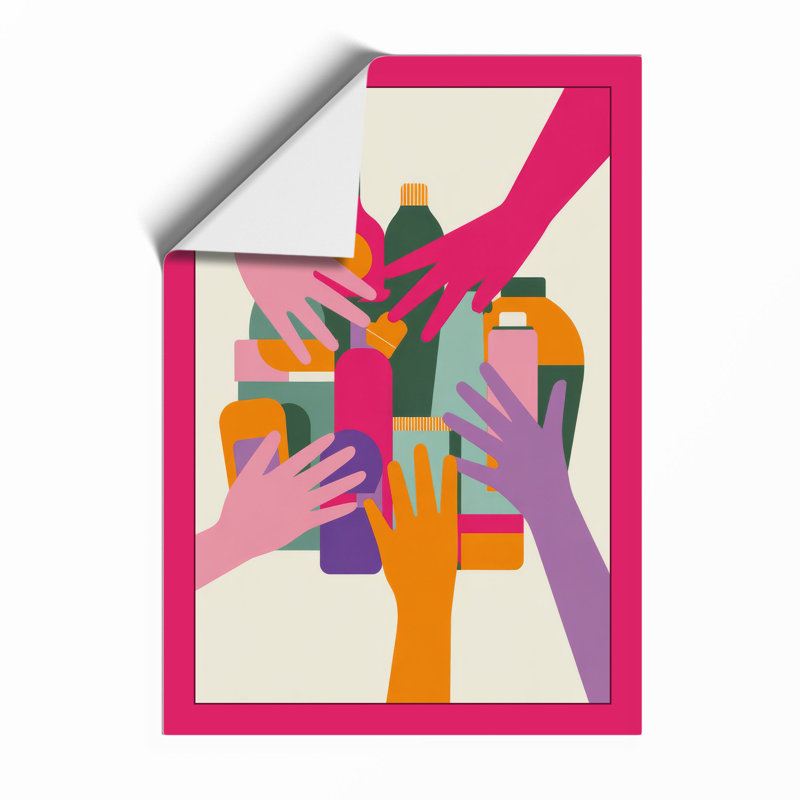 Hands Reaching Together Modern - Framed Print, A2 - 59.4 x 42.0 cm, Unframed