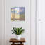 Wall mounted key box, Opens to the right, 30x30x5, Black, Water lilies on a lilac background, 