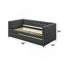 Lit de jour en tissu gris avec couchette (simple)-865482459-865482460