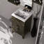 33,87 po Grand meuble-lavabo en chêne brun avec comptoir en acrylique - unité de rangement surélevée H avec miroir inclus-120994524
