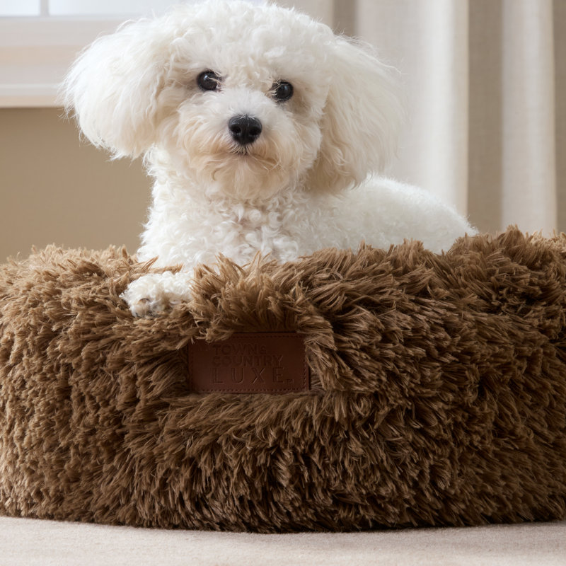 Lit rond pour chien Town & Country Country CuddleTown, Moyen (l 27,5 po x P 27,5 po x H 7 po), Brun