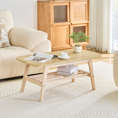 39 inch Solid Wood Double-Layer Coffee Table