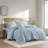Bailey Blue Diamond Pucker Woven Wrinkle Resistant 3-Piece Twin/Twin XL Comforter Set-110406106-110406110