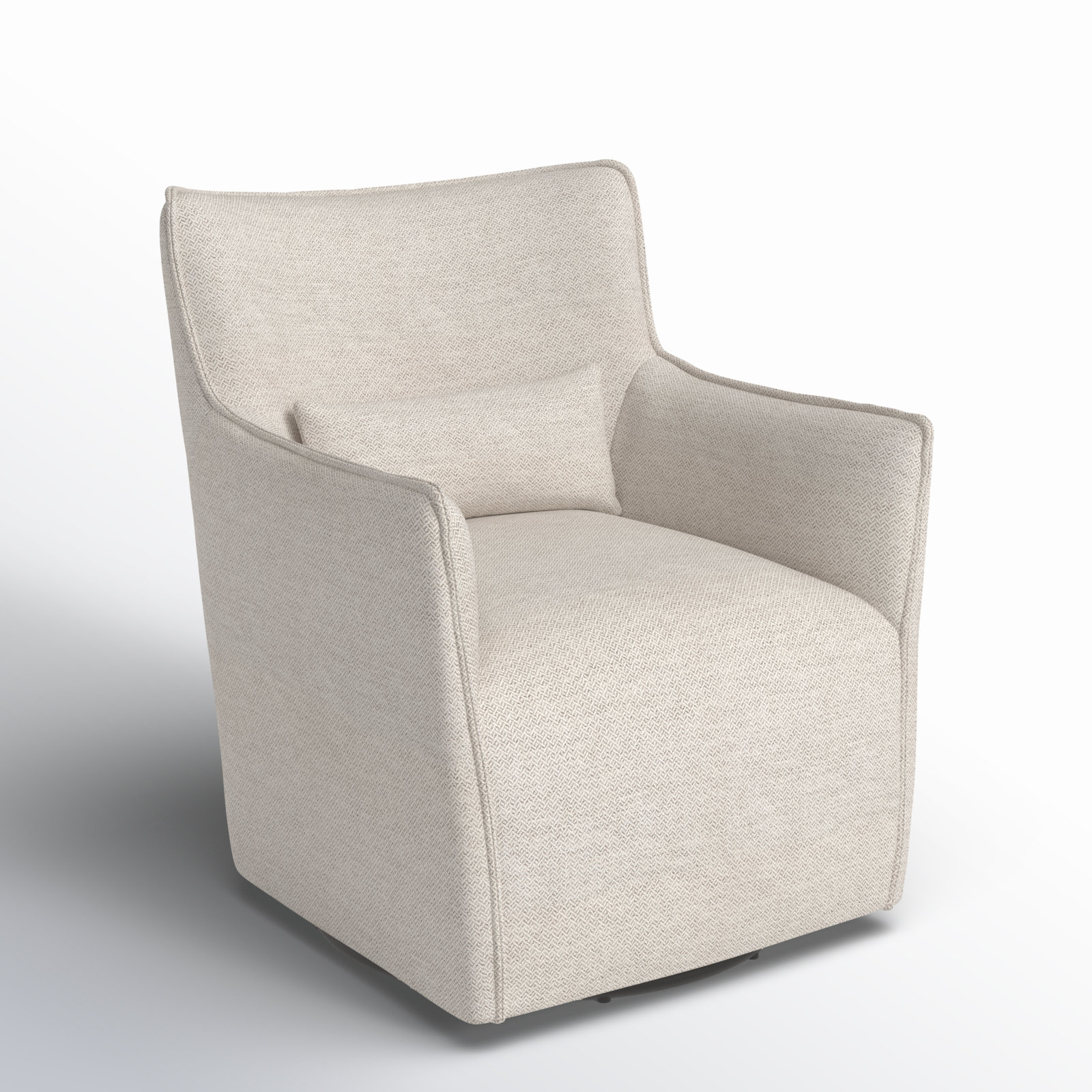 Ara Upholstered Swivel Accent Chair, Noble Platinum Polyester