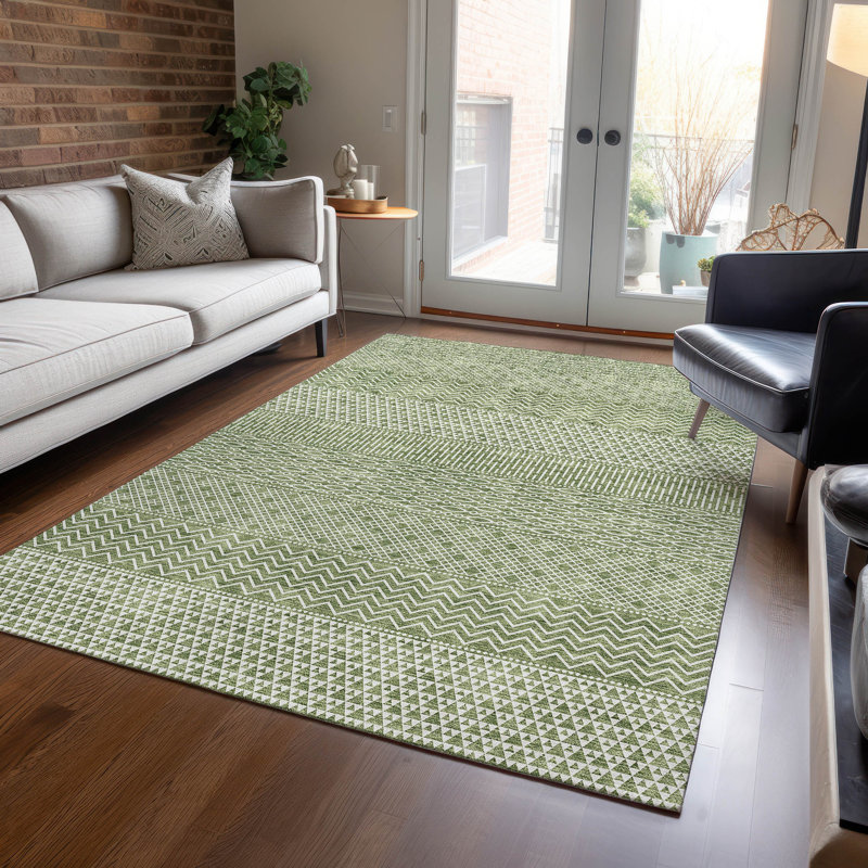 Tisdell Area Rug with Non-Slip Backing, Rectangle 10' x 14'
