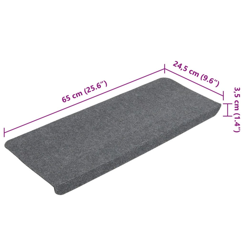 Jalesa Stair Tread, Rectangular 24.5cm x 66cm, Grey