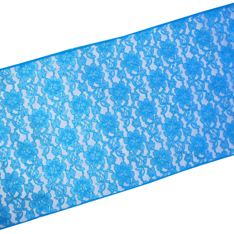Bagdonas Floral Lace Table Runner, Turquoise, 12" W x 144" L