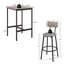 Table de bar d'une hauteur de 24,41 po, gris pu, offrant un confort ergonomique de style rustique, 2 tabourets confortables, bureau rétro