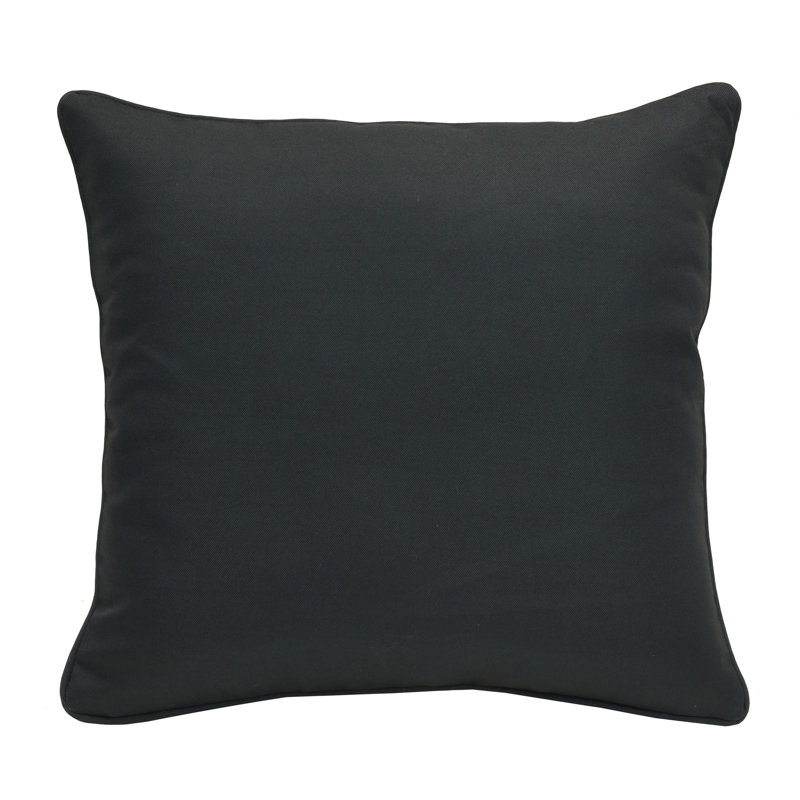 Outdoor Solid Pillow, 18"H x 18"W, Black