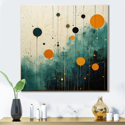 Colourful Mid Century Minimalist Oasis III - Abstract Collages Canvas Prints