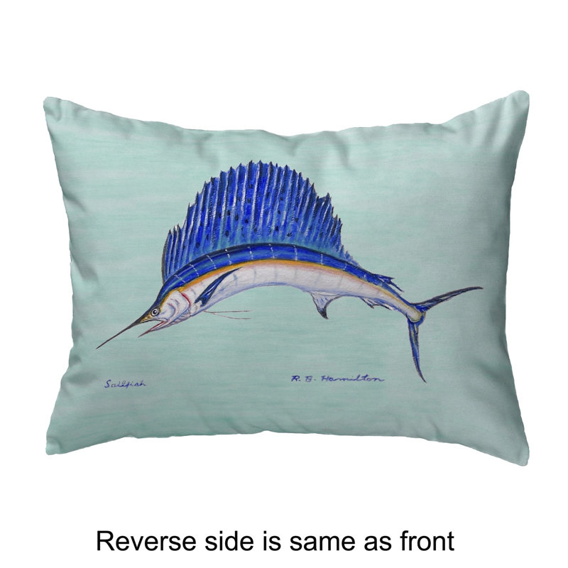  Housse et insert pour oreiller rectangulaire Sailfish, Bleu sarcelle