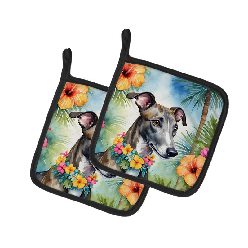Caroline's Treasures Luau Party Floral Polyester Potholder Set