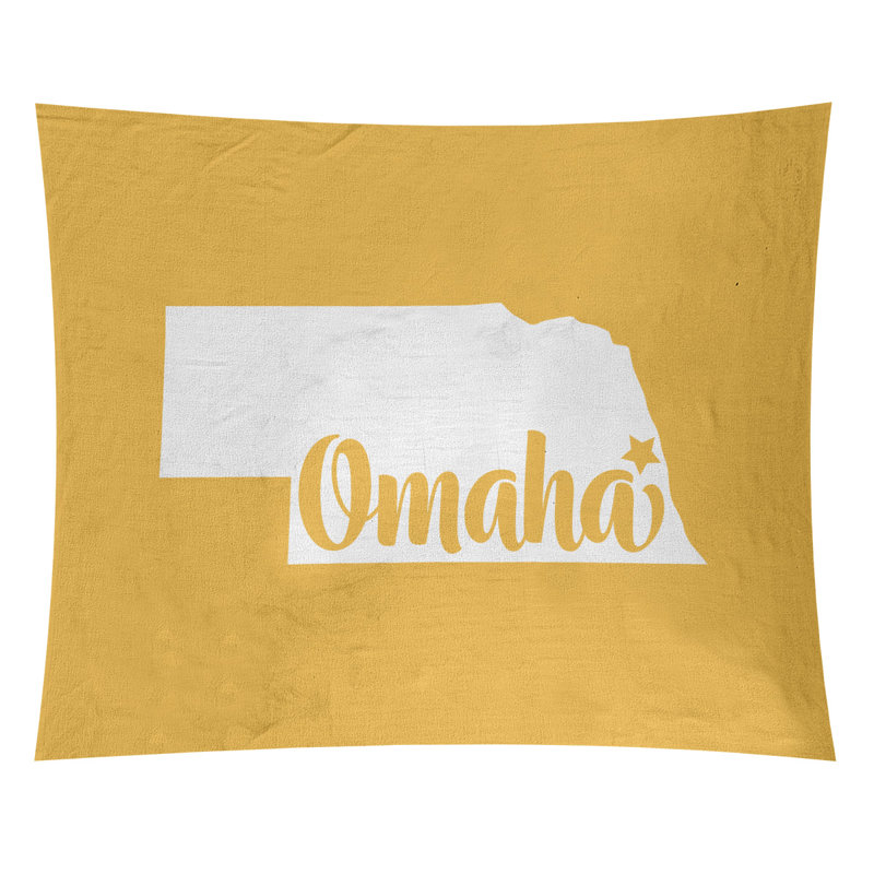 Tapisserie Omaha Nebraska, H 27,5 po x l 37,5 po, Jaune