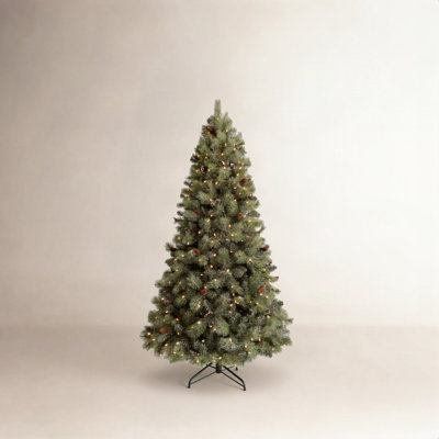 7.6' Pre-Lit Pine Christmas Tree