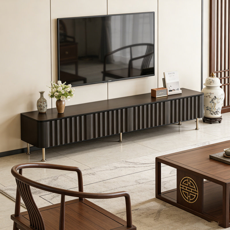 Meuble télé avec rangement Wave, H 17,32 po x l 78,74 po x P 11,81 po, Noir