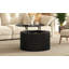 Table basse ronde à plateau relevable, table d'appoint moderne en bois cannelé avec rangement caché pour le salon-1463047020