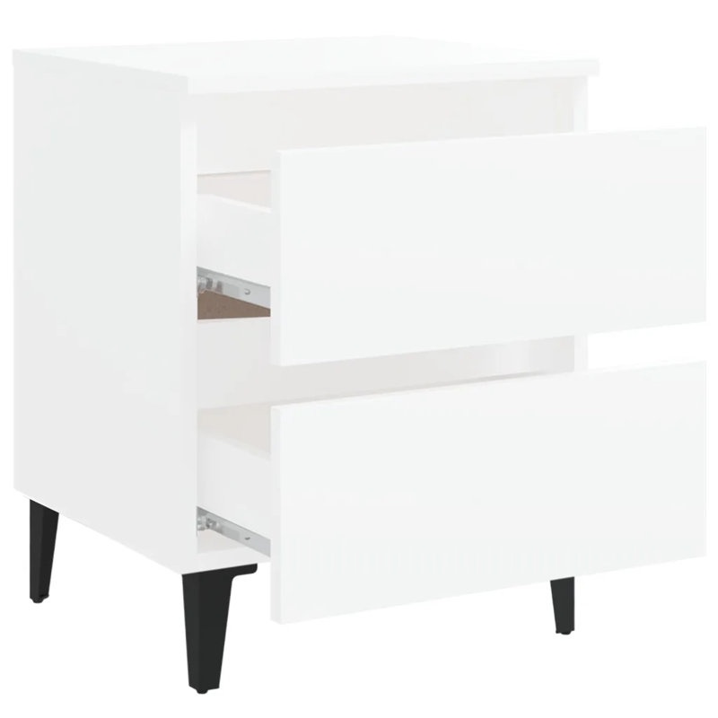 Creekside Bed Cabinets 40x35x50 cm Engineered Wood, White, Set of 2