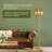 Vintage Floor Lamp With Green Tasseled Shade, Gold Stand, Retro Style Living Room Lighting