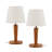 12” Solid Wood Dimmable Table Lamps With Memory