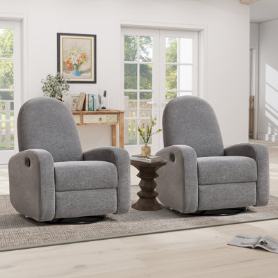  32.7" Wide Modern And Soft Manual Swivel And Glider Standard Recliner (Set Of 2)