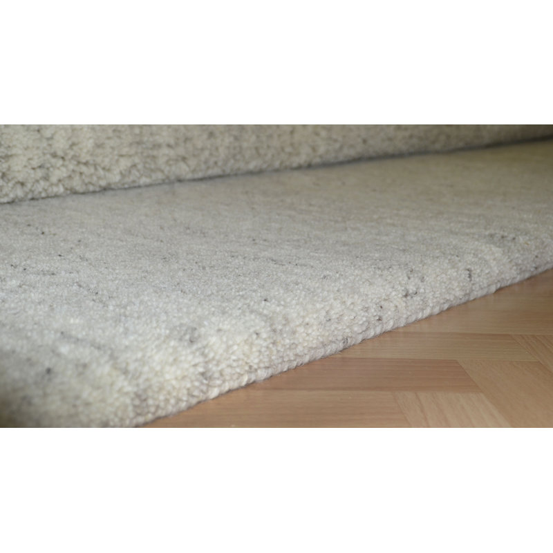Pinkerton Hand Knotted Wool Melange/Sand Rug, Rectangular 60 x 90 cm