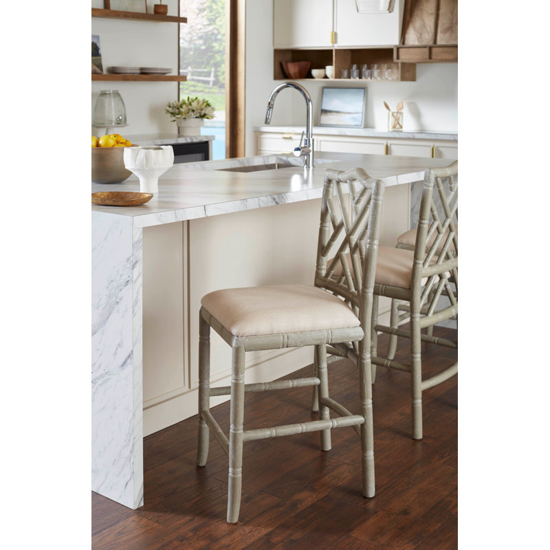Hampton Upholstered Stool, Gray