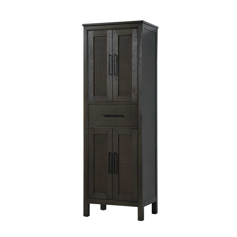 Armoire de rangement pour salle de bain 24 pouces en chêne chocolat, 72" H x 24" W x 72" D, Chêne chocolat