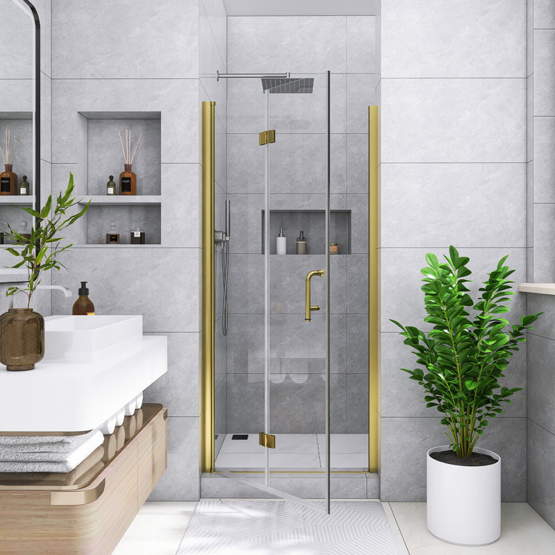 34 po X P 72 po Porte de douche semi-sans cadre H H