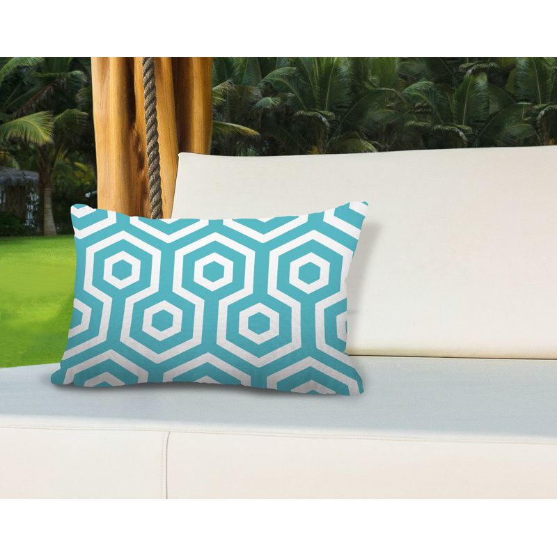 Housse et insert de coussin rectangulaire pour l'extérieur Hilton, Turquoise