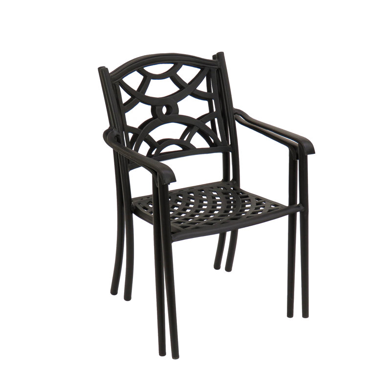 Outdoor Stacking Dining Armchair with Cushions