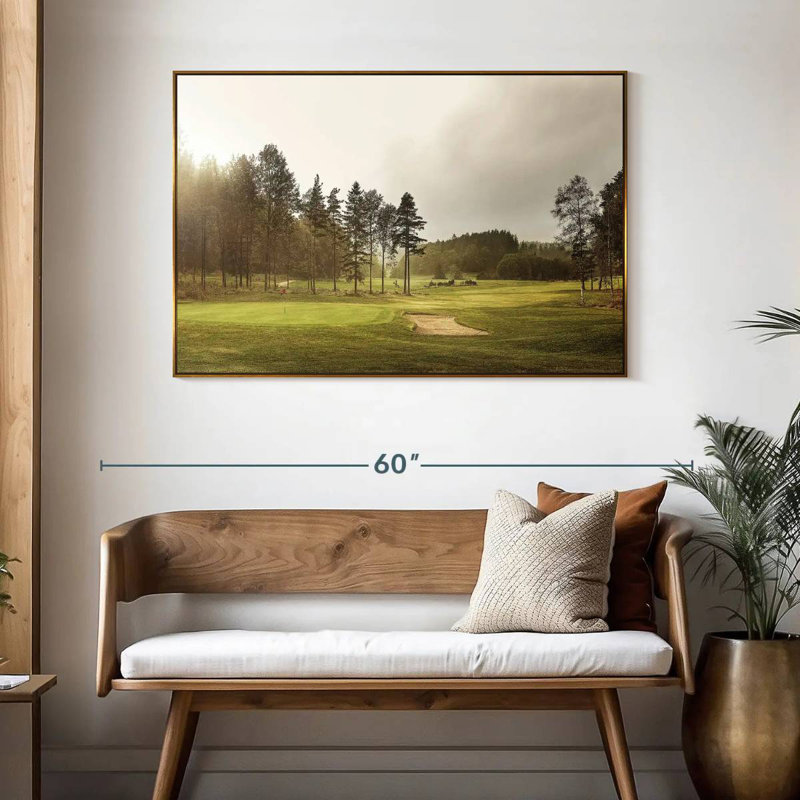Arbres de terrain de golf, 46 po x 31 po, Cadre flottant doré