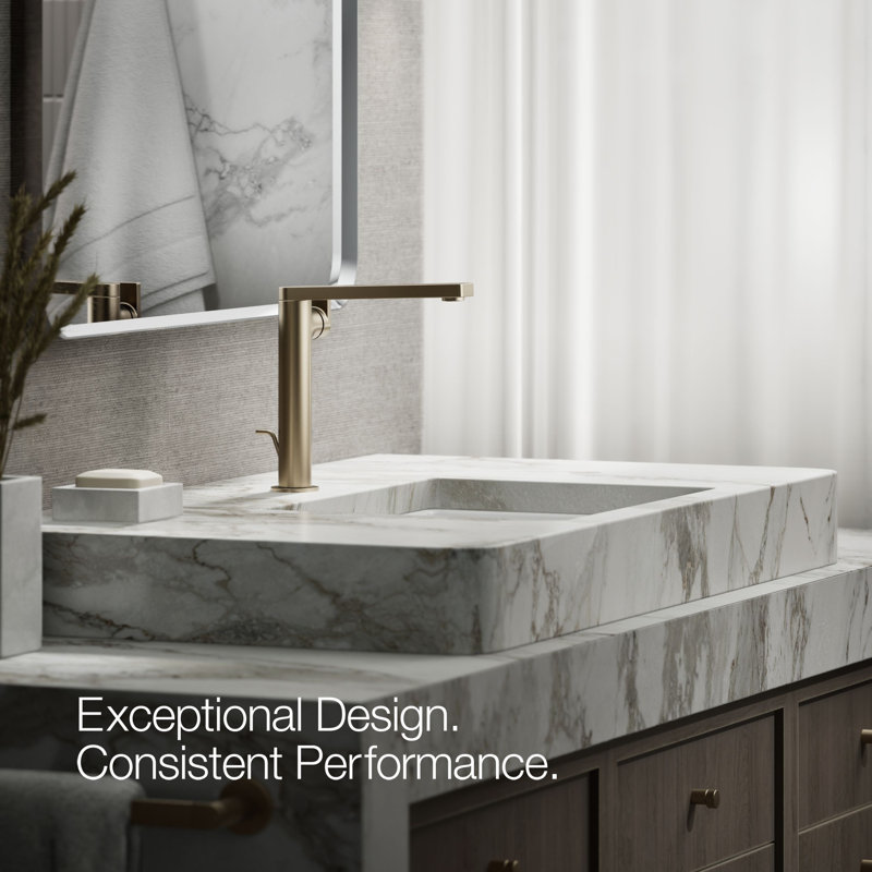 Composed Single Hole Bathroom Faucet with Drain Assembly, Vibrant Brushed Bronze