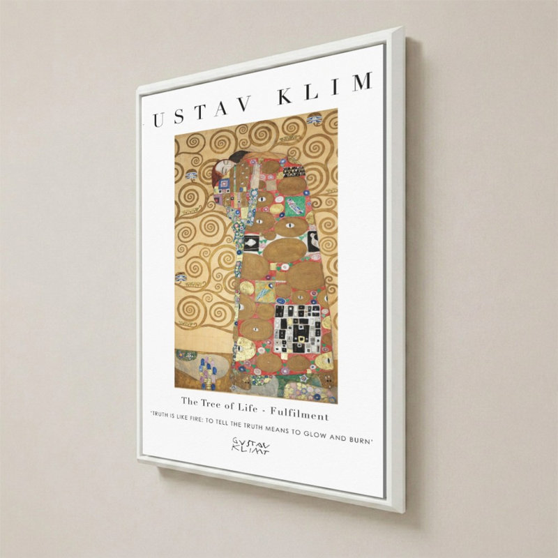 Exhibit - Life par Gustav Klimt - Impression sur toile, 44" H x 34" W, White