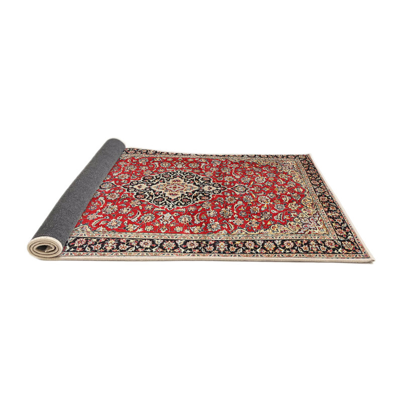 Tapis oriental en laine rouge / beige, Rond 7 pi
