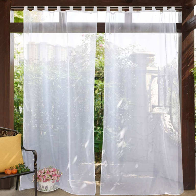 Abba Polyester Sheer Curtain Single Panel, 52" W x 84" L