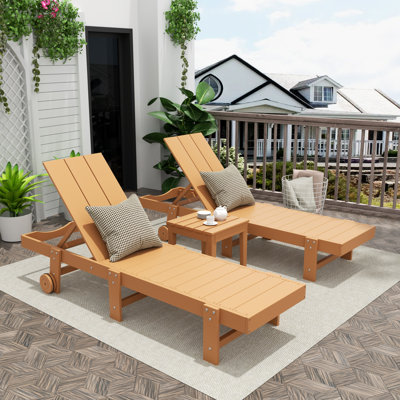 Ensemble de chaises longues inclinables 77,6 po en poly
