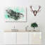 Mint Green Butterfly Art Watercolour - Wrapped Canvas-56660201