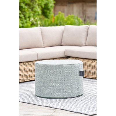 Cosipouf 60cm Wide Round Chevron Pouf Ottoman